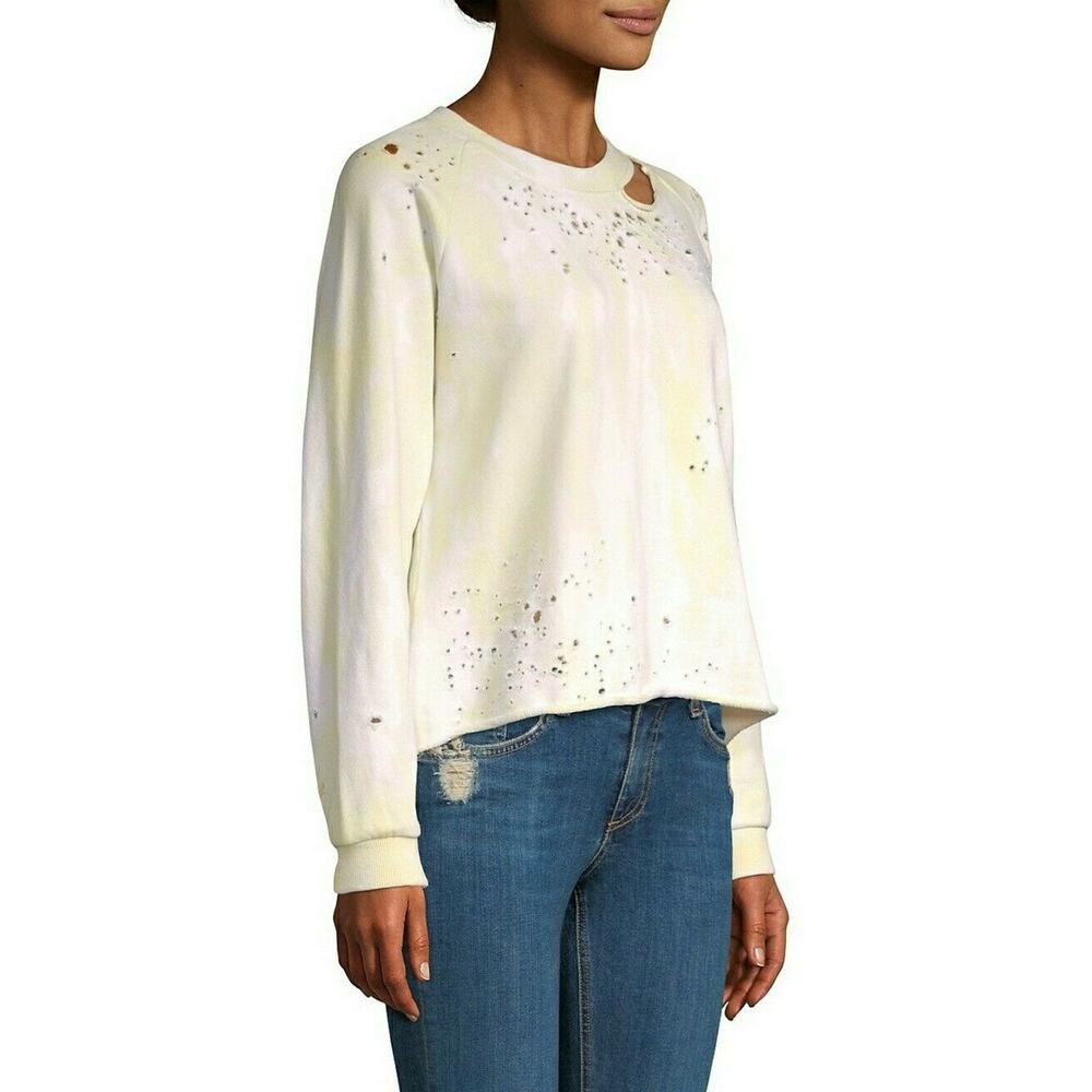 GENERATION LOVE Andrews yellow tie dye cut out sweatshirt pullover Size S NEW - Picture 4 of 11